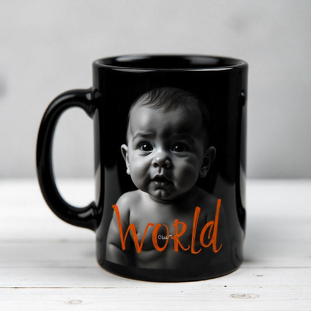 Black Printed Mug